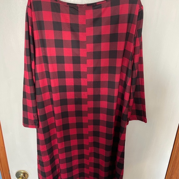 Women’s Black & Red Buffalo Plaid Nightgown / Sleep Dress, Size Large, NWT - Picture 7 of 9